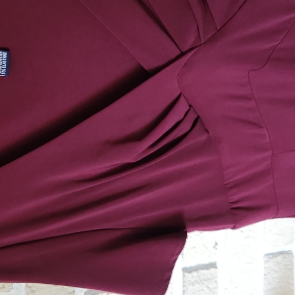 Burgundy Empire Waist A Line Dress NWT - Picture 5 of 17